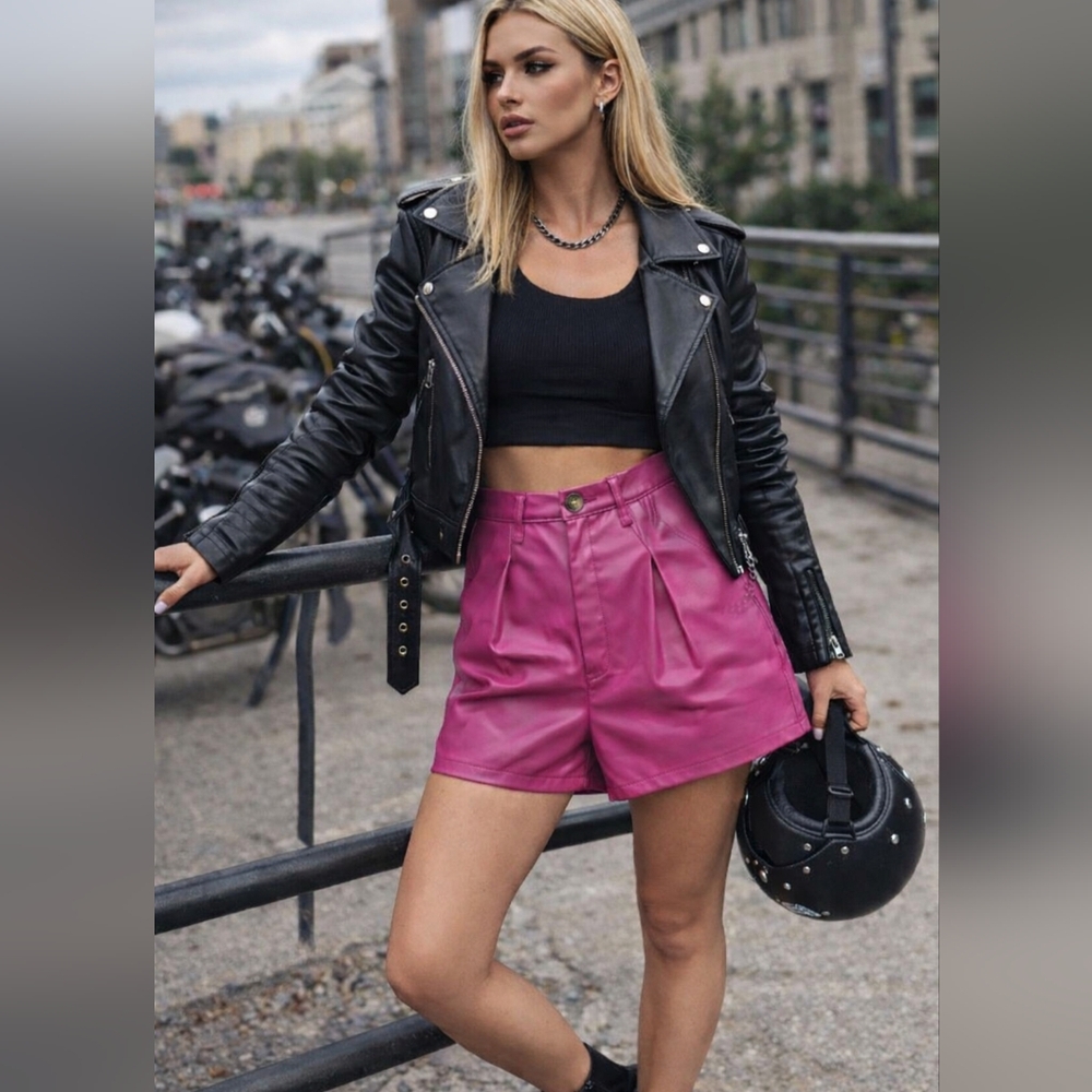 Chic High Waist Pink Women's Shorts